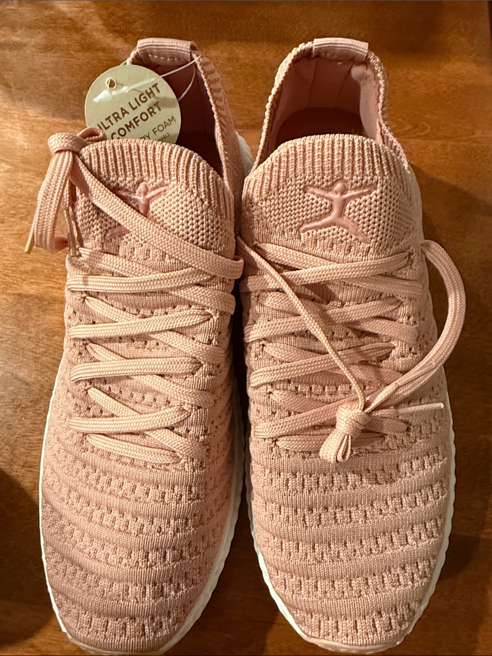 Danskin Now Women's Knit Lace-Up Sneakers in Blush Pink